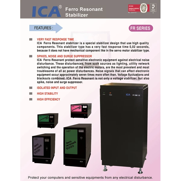 FR-1500 Voltage Stabilizer LISTRIK(1500VA - Ferro Resonant Stabilizer)