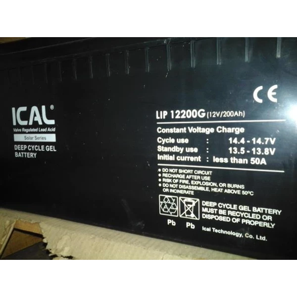 ICal-Deep Cycle Gel Battery 12V 200Ah (LIP12200G)